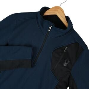 Spyder Sweatshirt Mens S Blue Outbound Half Zip Fleece Outdoor Gorpcore $139